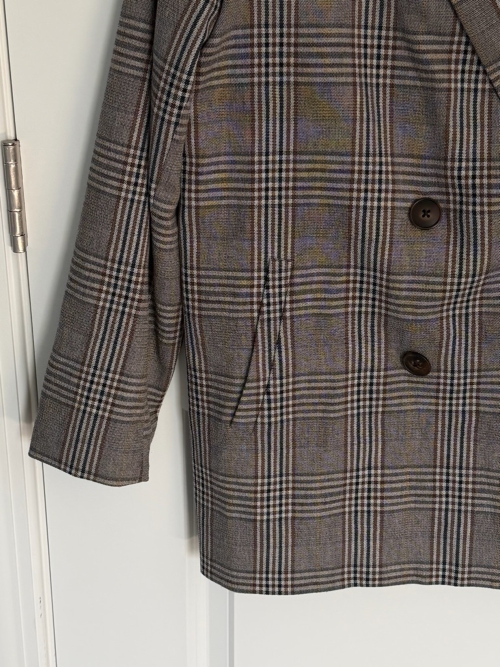 Madewell Menswear Plaid Caldwell Double-Breasted Blazer Size Medium 54572 - Picture 5 of 16